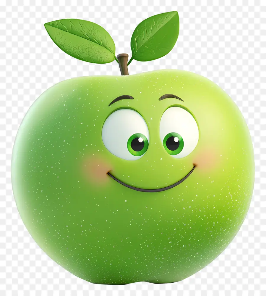 Manzana Verde，Sonriente PNG