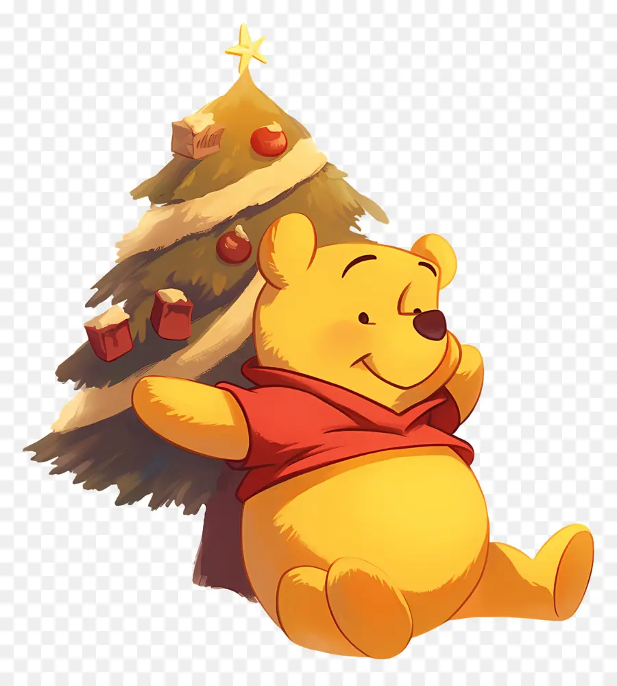 Winnie El Pooh，Oso Con árbol De Navidad PNG