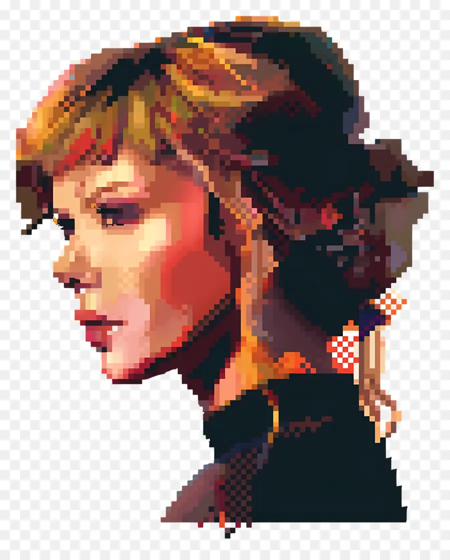 Píxel Taylor Swift，Retrato Pixelado PNG