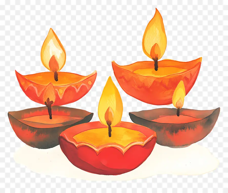 Lámparas De Aceite De Diwali，Velas PNG