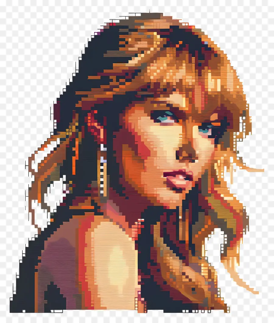 Píxel Taylor Swift，Retrato De Arte De Píxeles PNG