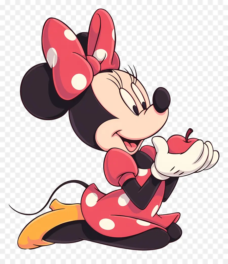 Minnie Ratón，Ratón De Dibujos Animados Con Cupcake PNG