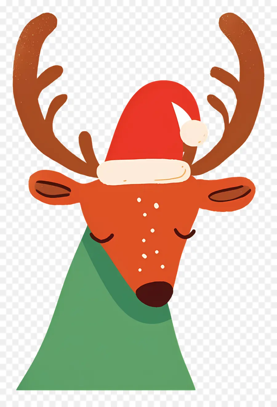 Ciervo De Navidad，Reno Con Gorro De Papá Noel PNG