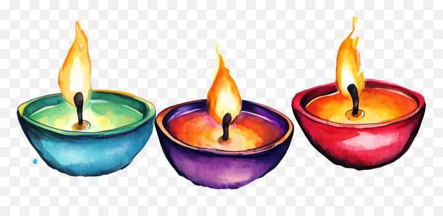 Lámparas De Aceite De Diwali，Velas PNG