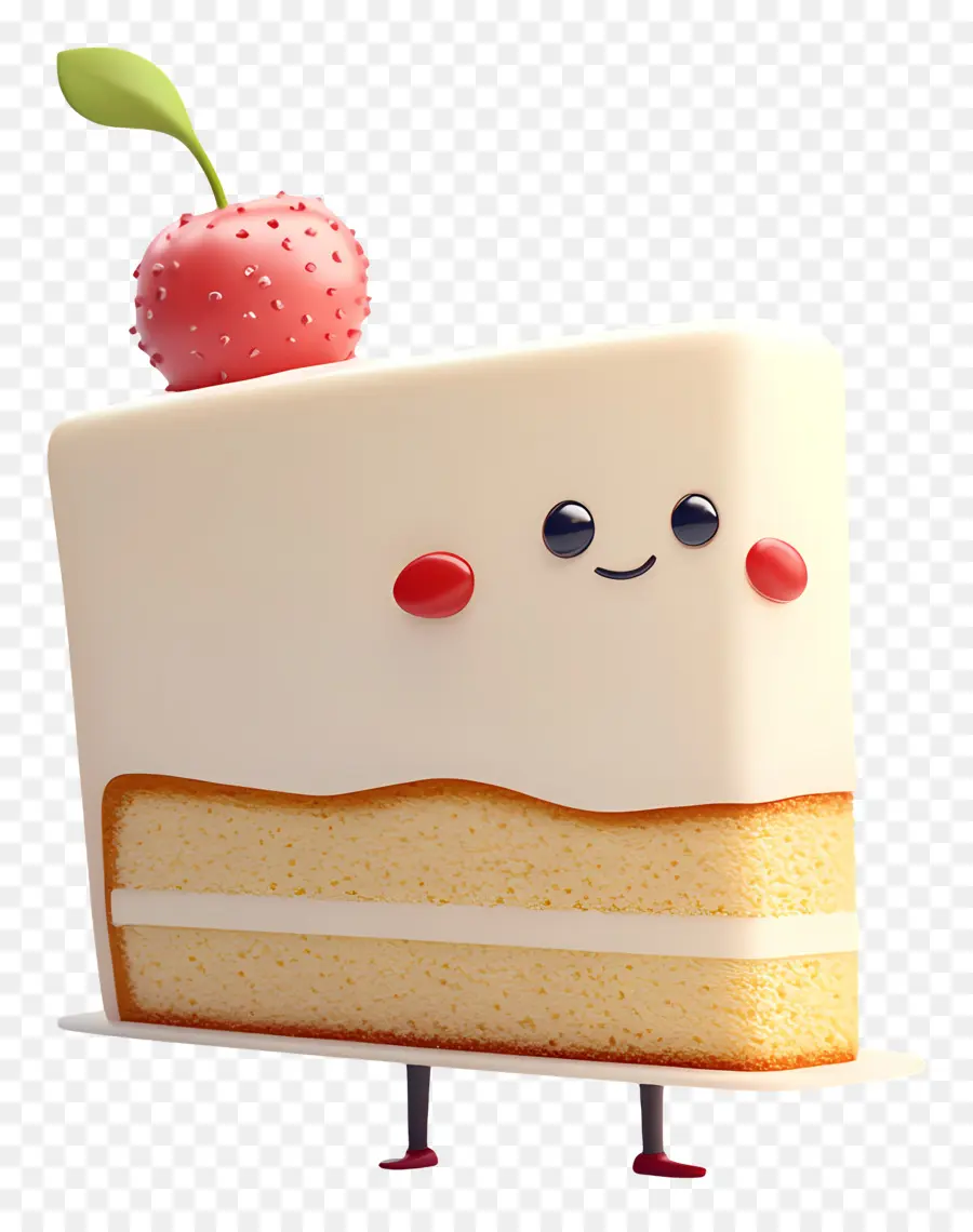 Rebanada De Pastel，Pastel De Dibujos Animados Con Cereza PNG