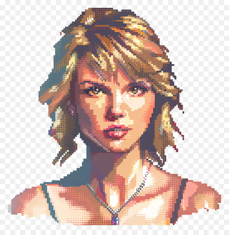 Píxel Taylor Swift，Retrato De Arte De Píxeles PNG