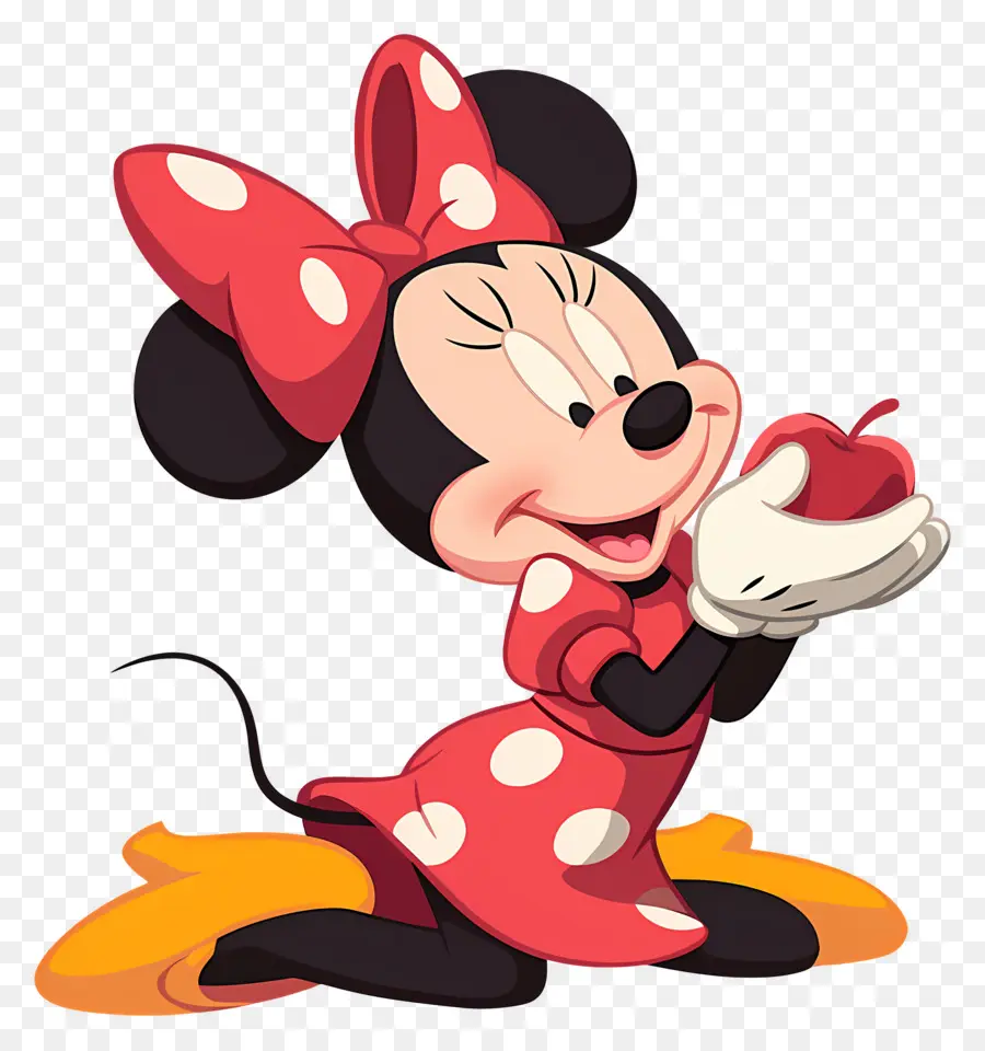 Minnie Ratón，Minnie Mouse Con Manzana PNG