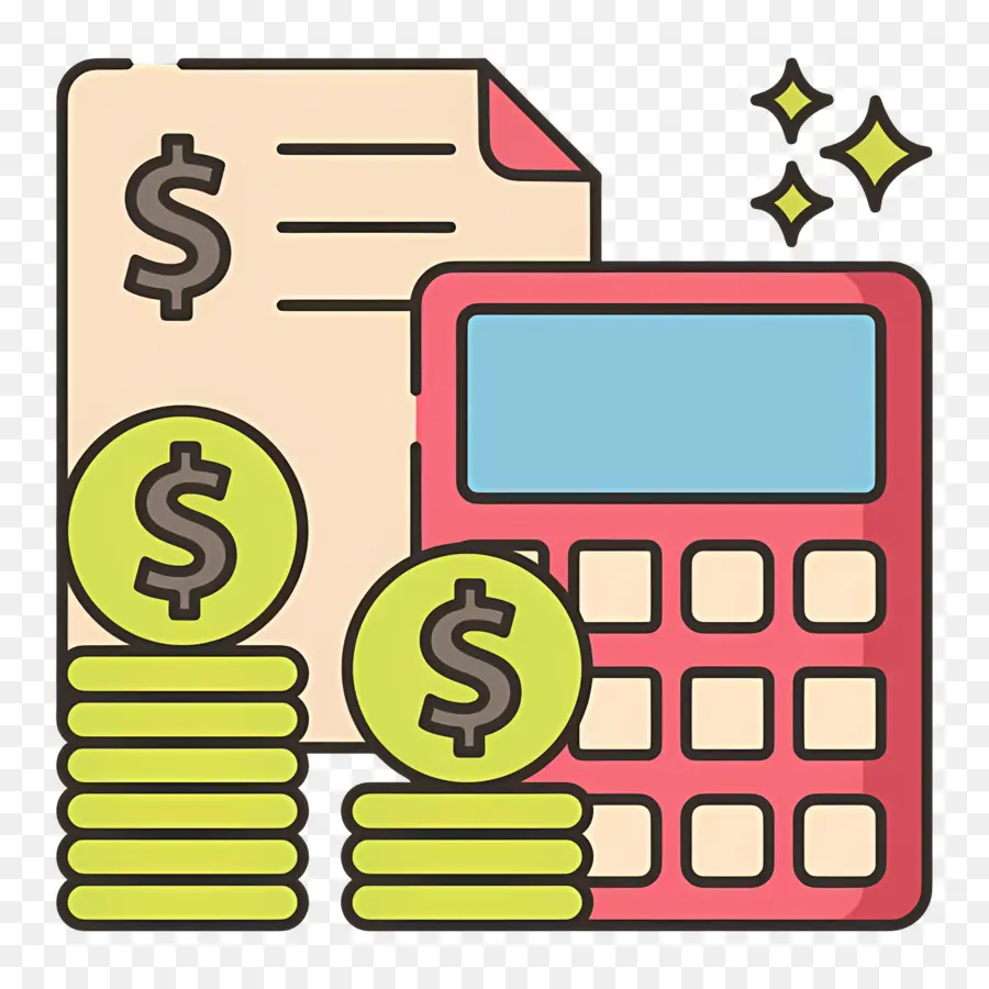 Calculo Del Presupuesto，Calculadora Y Bolsa De Dinero PNG