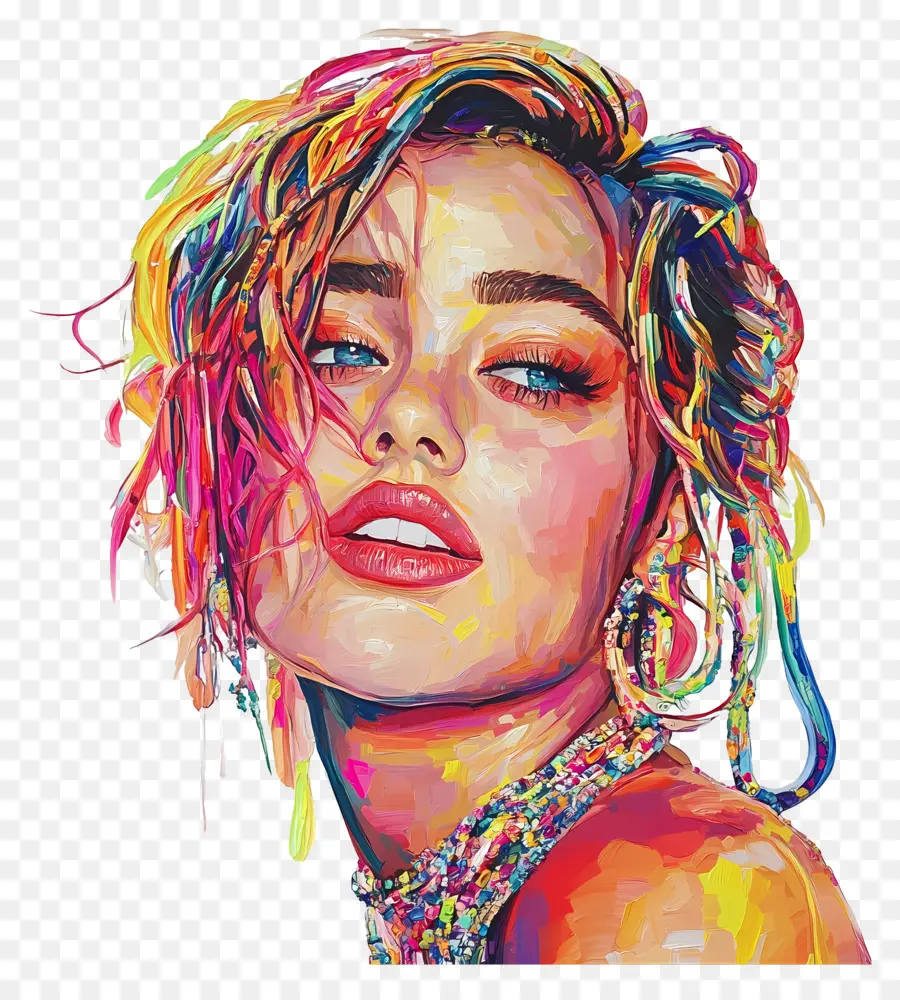 Miley Ciro，Retrato Colorido PNG