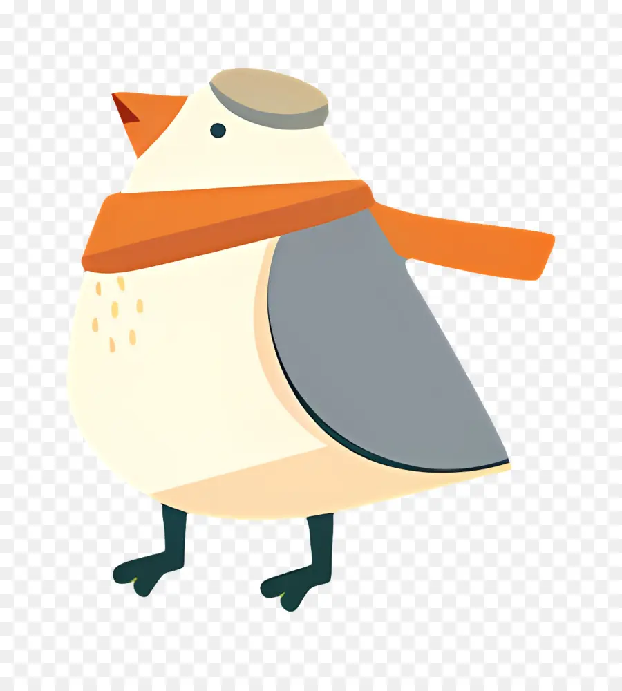 Pájaro De Dibujos Animados，Pájaro Con Bufanda PNG