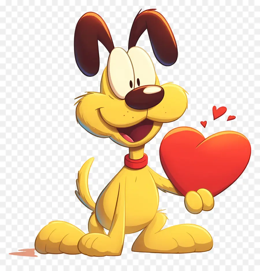 Personaje De Dibujos Animados，Perro Amarillo De Dibujos Animados Con Corazón PNG