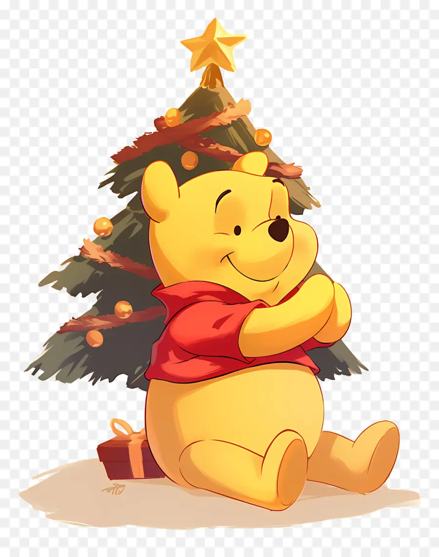 Winnie El Pooh，Oso Con árbol De Navidad PNG