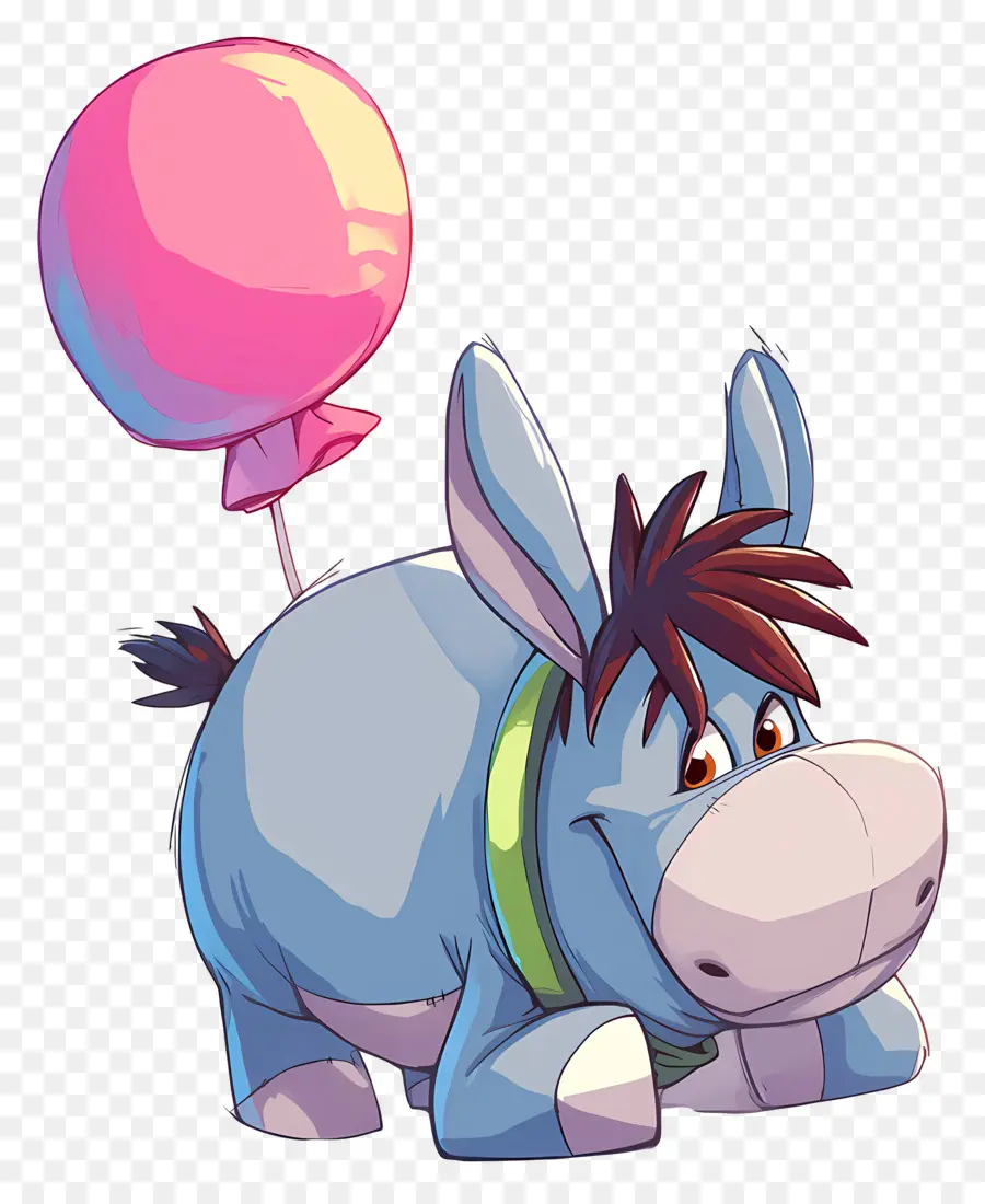 Eeyore，Burro De Dibujos Animados Con Globo PNG