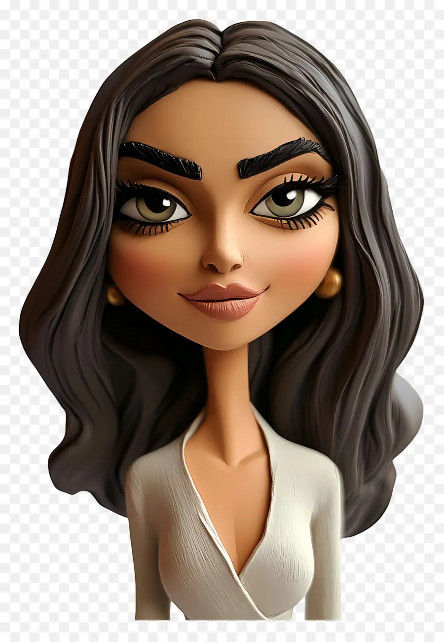 Deepika Padukone，Personaje Elegante Con Cabello Oscuro PNG