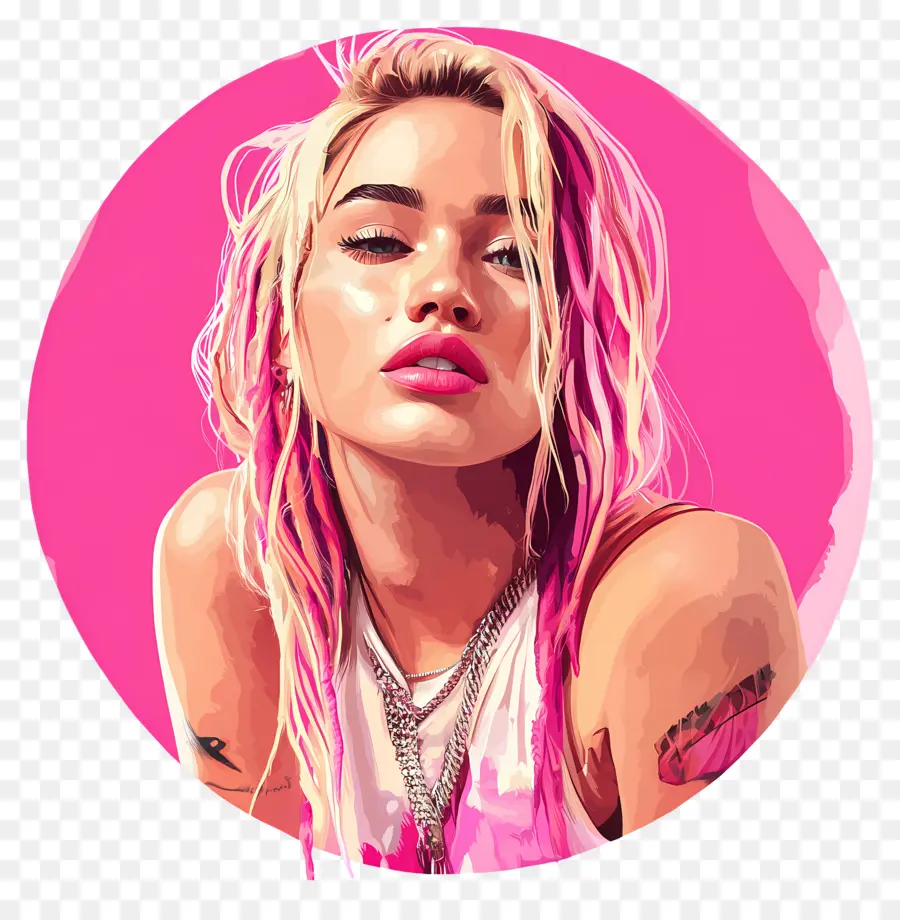 Miley Ciro，Mujer Ilustrada PNG