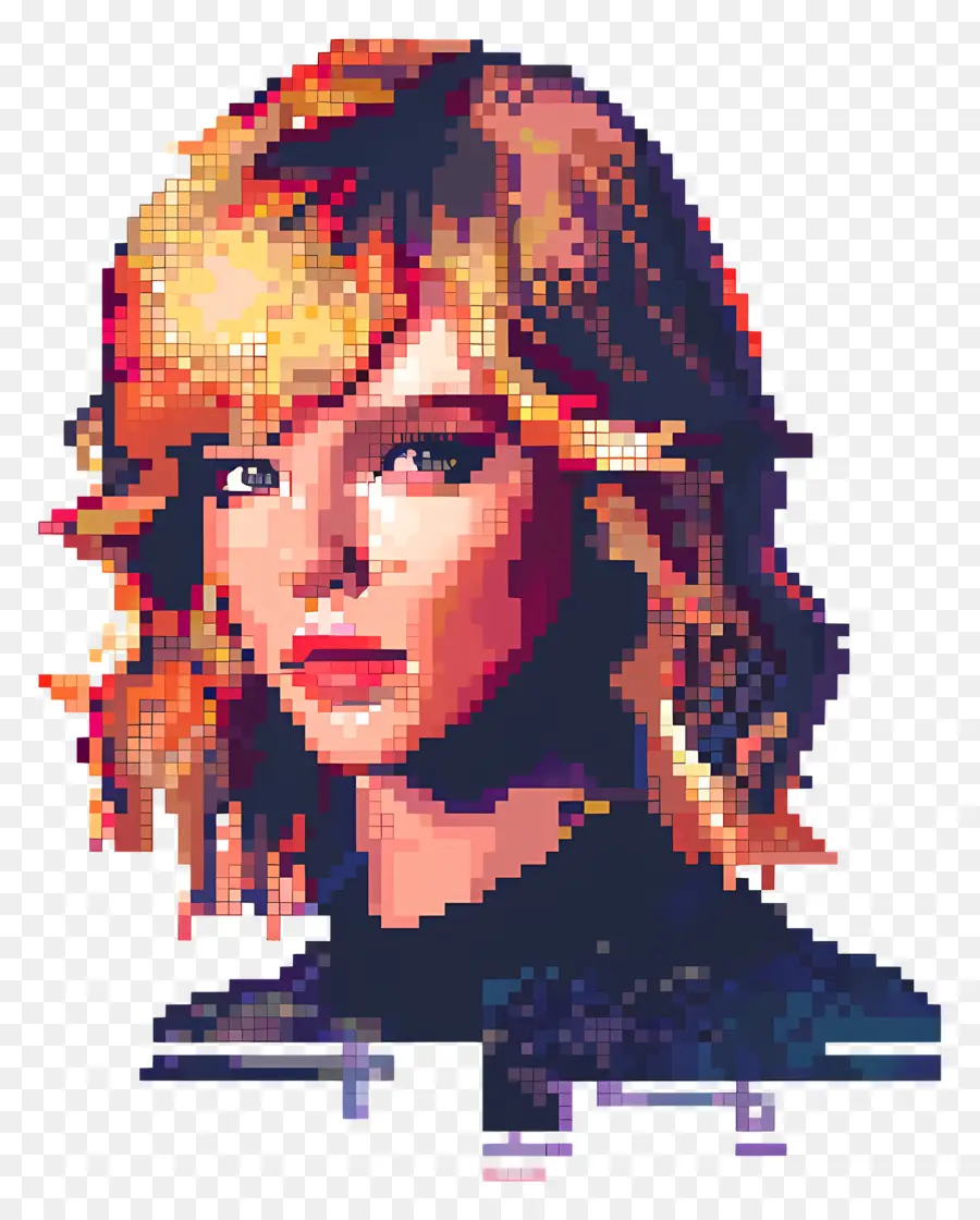 Píxel Taylor Swift，Retrato De Arte De Píxeles PNG