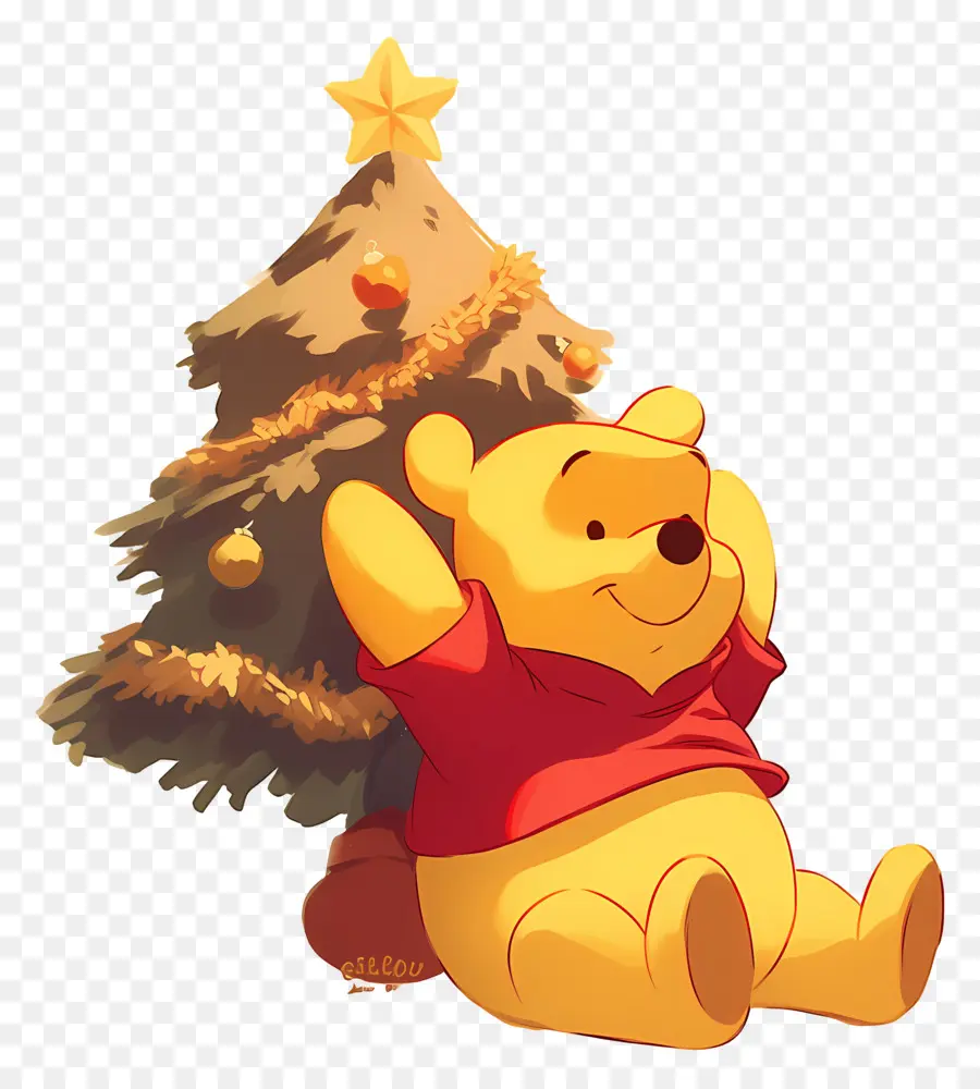 Winnie El Pooh，Oso Con árbol De Navidad PNG