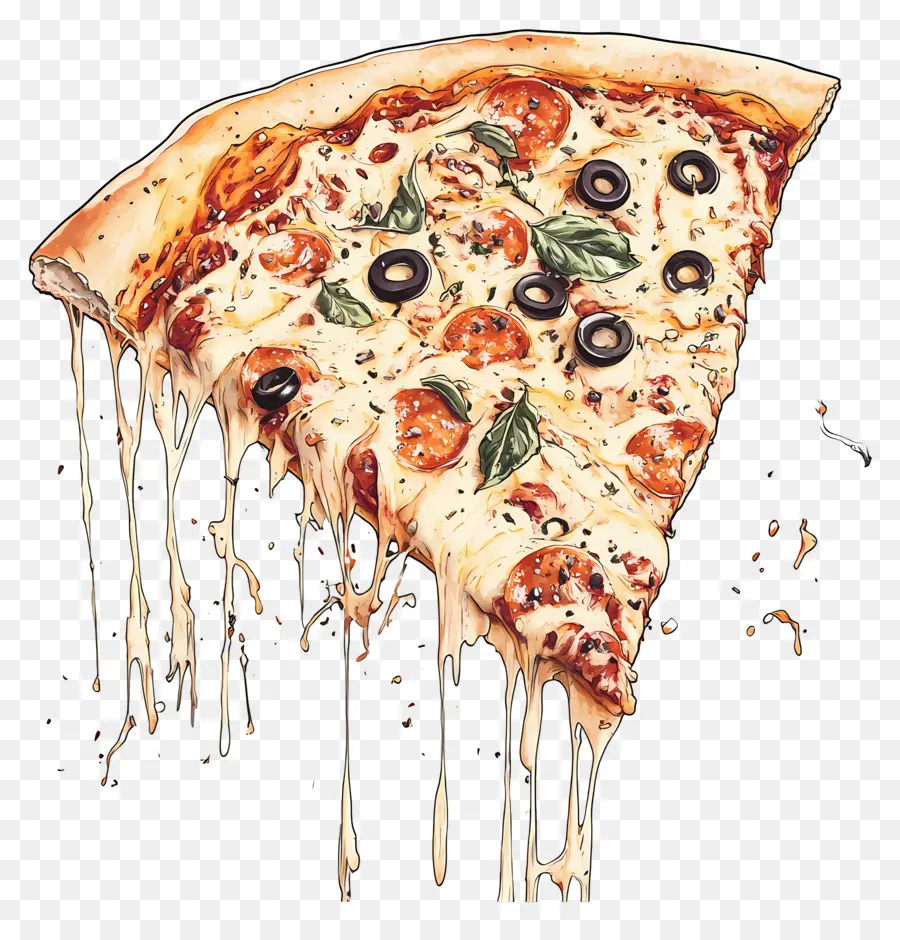 Tira De Queso，Rebanada De Pizza PNG