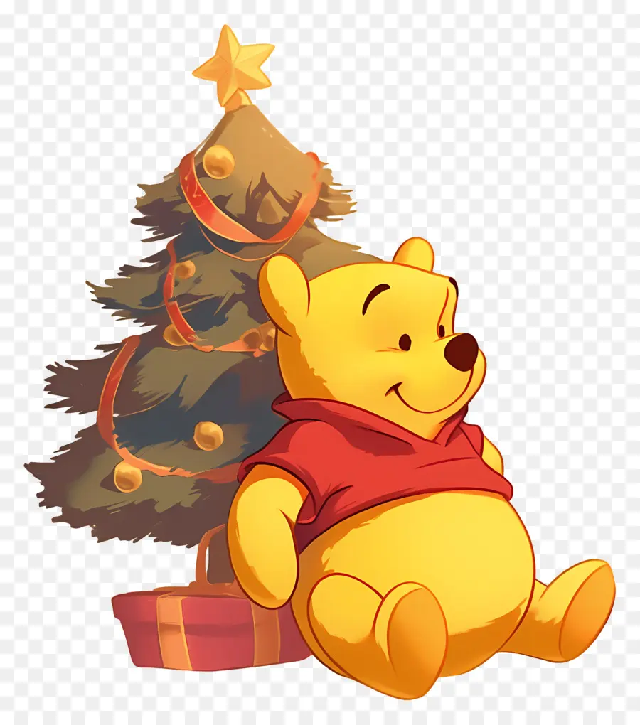 Winnie El Pooh，Oso Con árbol De Navidad PNG