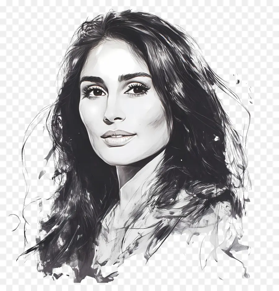 Kareena Kapoor，Retrato De Mujer En Blanco Y Negro PNG