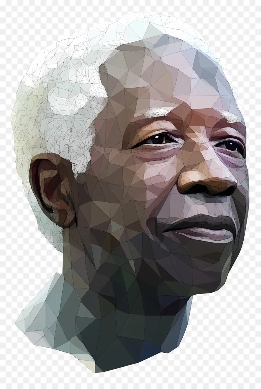 Julius Nyerere，Arte De Baja Poli De Anciano PNG