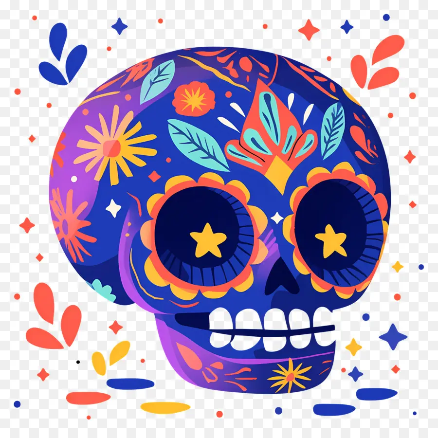 Linda Calavera，Calavera Colorida PNG