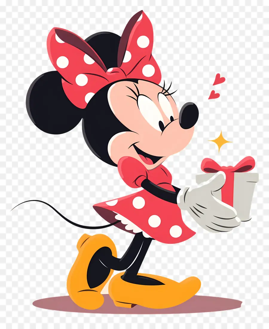 Minnie Ratón，Minnie Mouse Con Regalo PNG