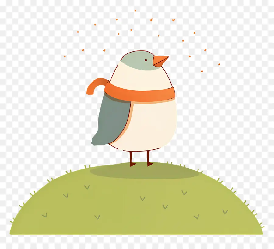 Pájaro De Dibujos Animados，Pájaro Con Bufanda PNG