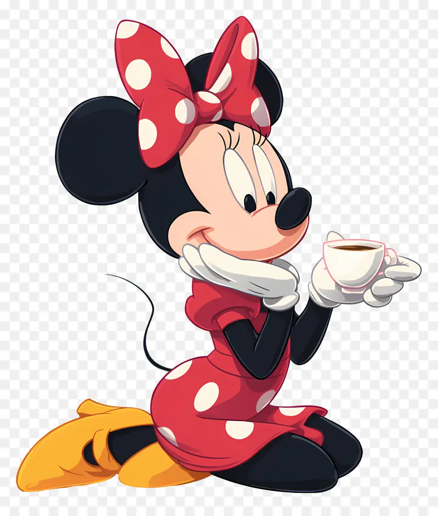 Minnie Ratón，Ratón De Dibujos Animados Con Cupcake PNG