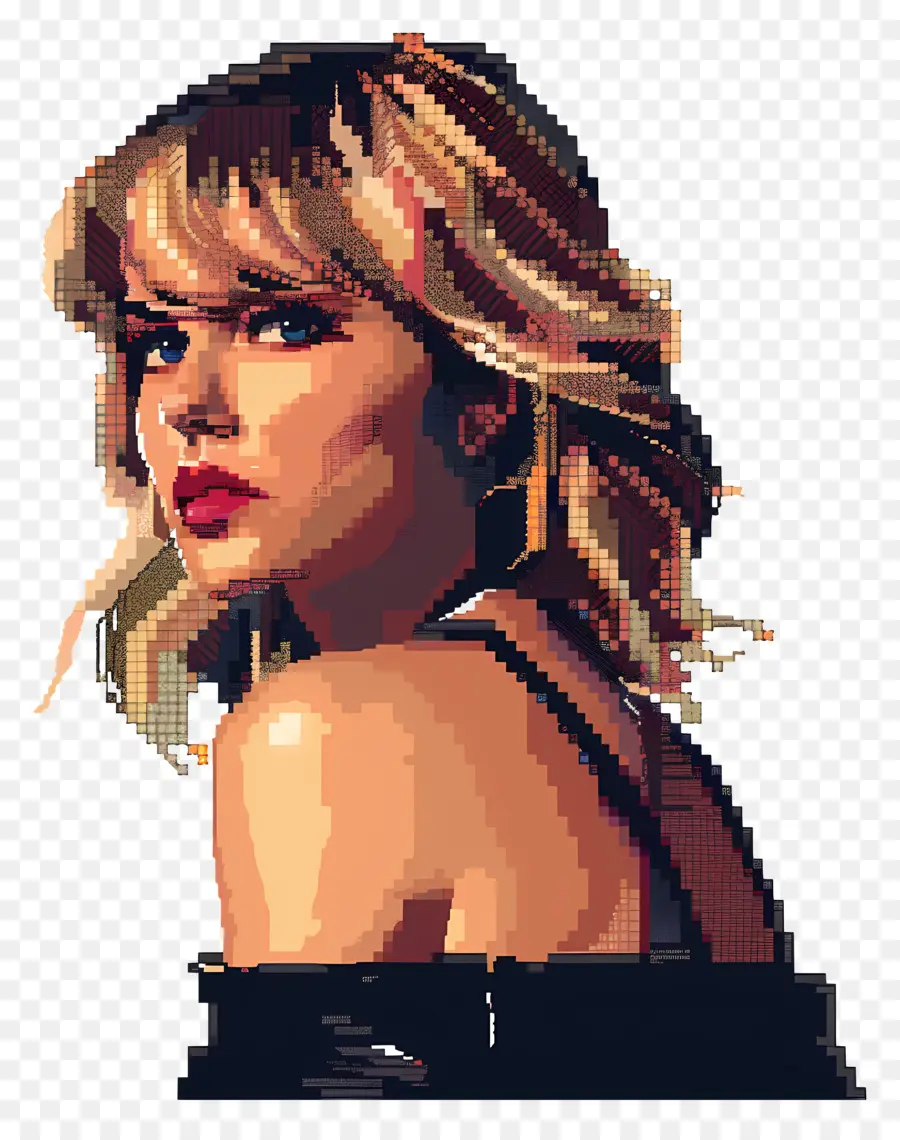 Píxel Taylor Swift，Retrato De Arte De Píxeles PNG