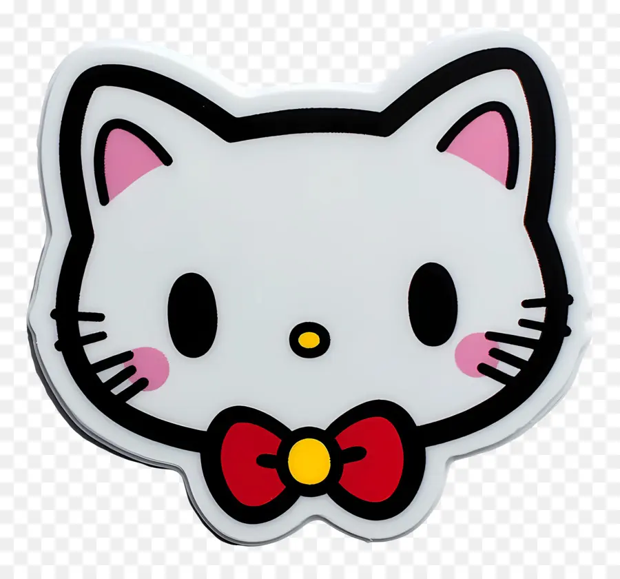 Pegatina De Hola Kitty，Cara De Gato De Dibujos Animados PNG