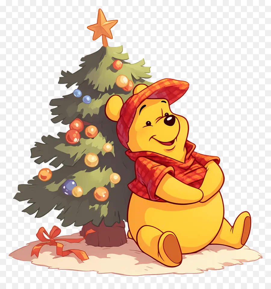 Winnie El Pooh，Oso Con árbol De Navidad PNG