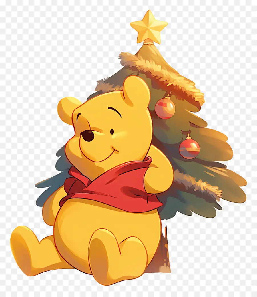 Winnie El Pooh，Oso Con árbol De Navidad PNG