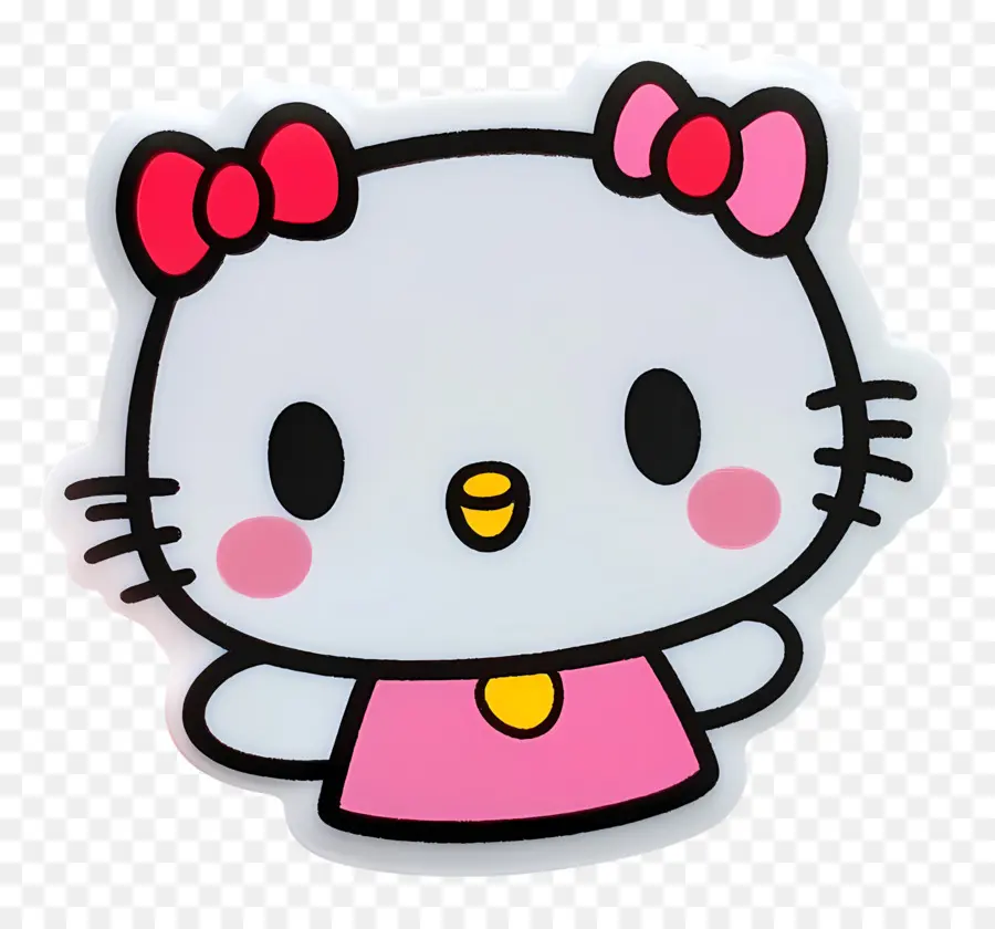 Pegatina De Hola Kitty，Cara De Gato De Dibujos Animados PNG