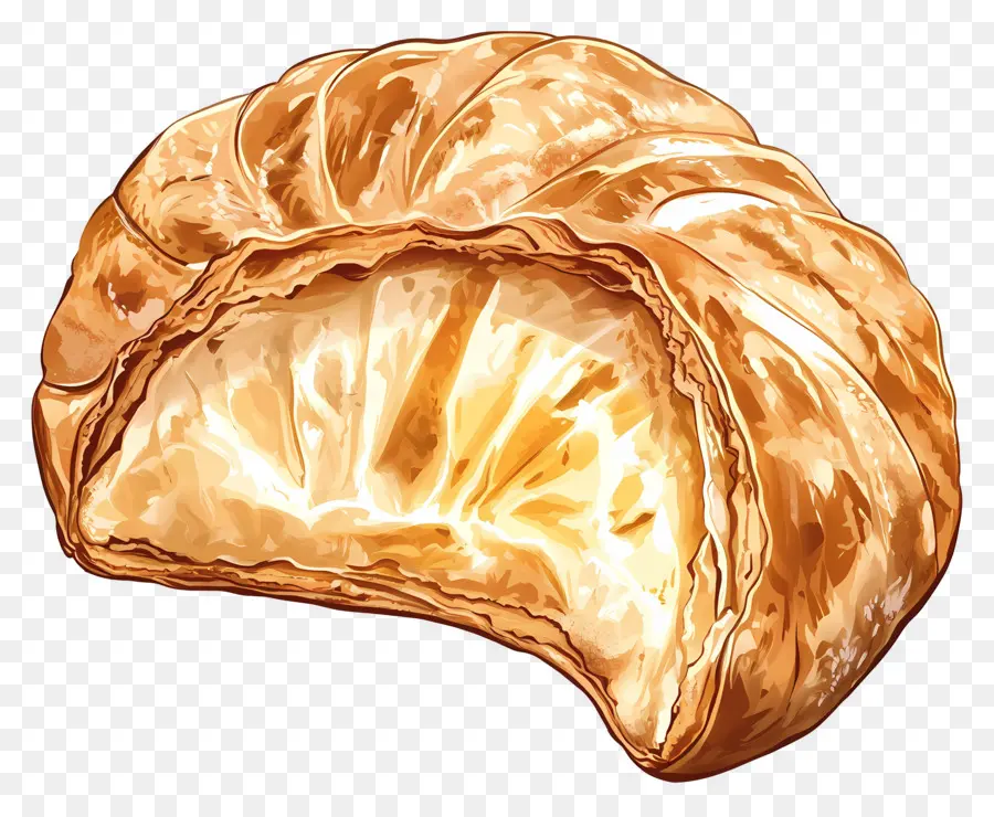 Hojaldre Come La Mitad，Croissant Dorado PNG