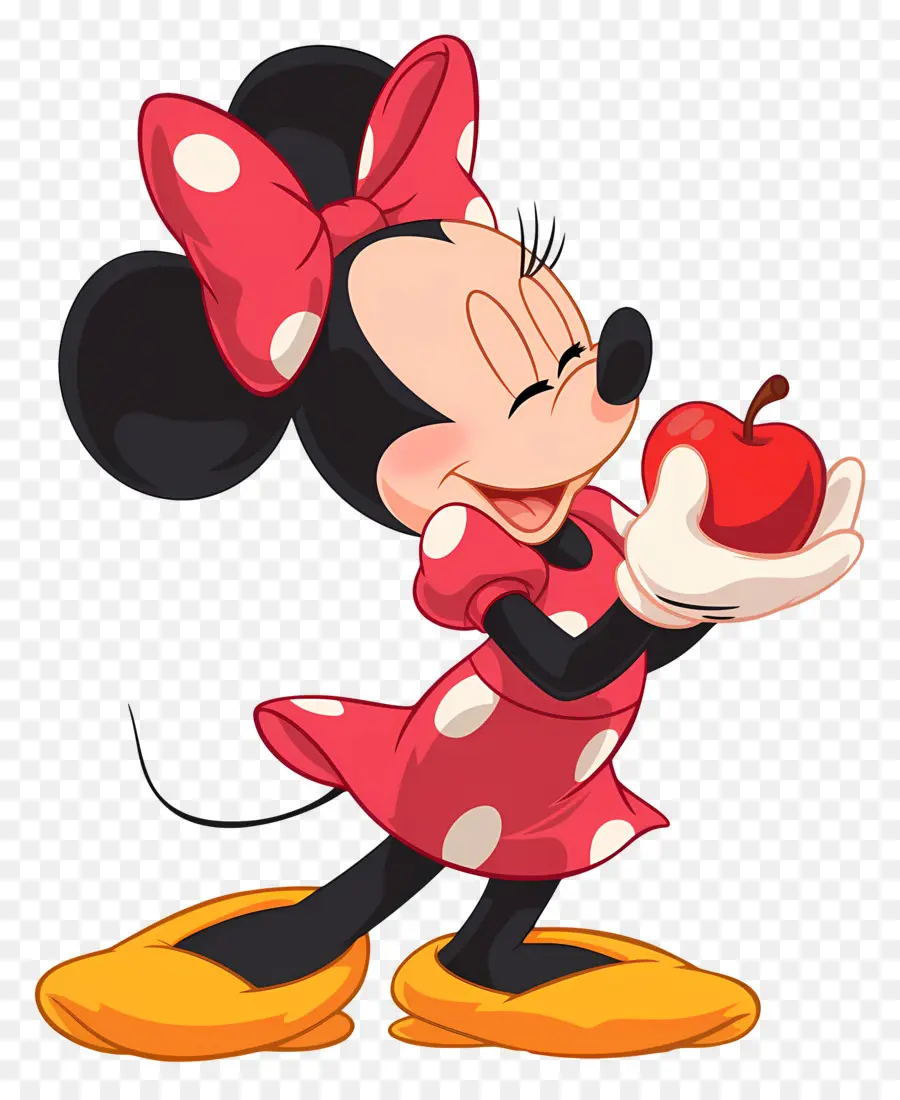 Minnie Ratón，Minnie Mouse Con Manzana PNG