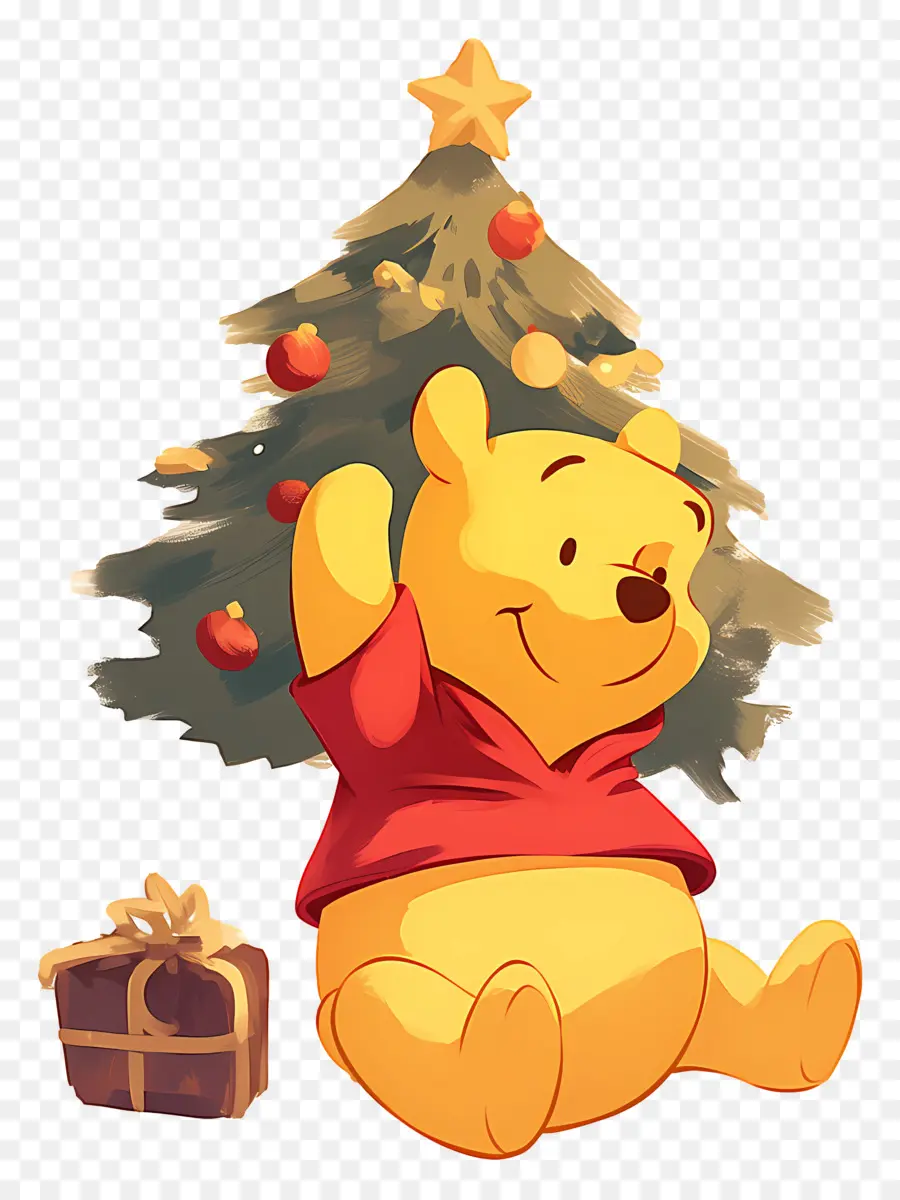 Winnie El Pooh，Oso Con árbol De Navidad PNG