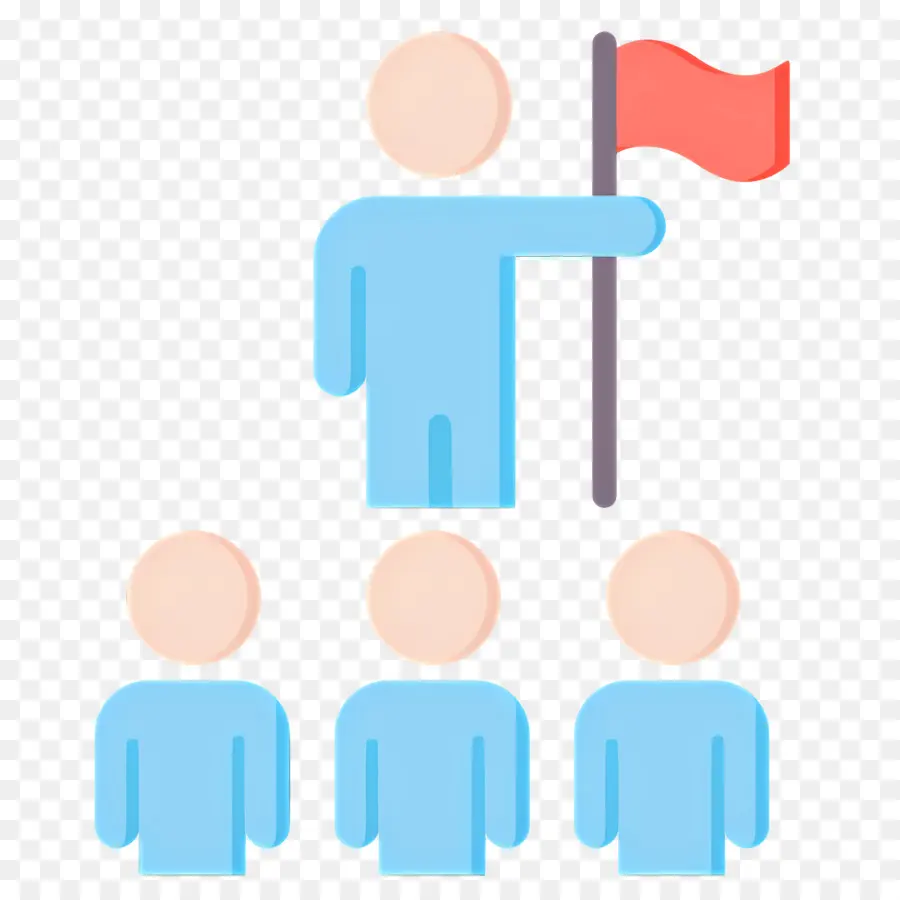 Liderazgo，Líder Con Bandera PNG