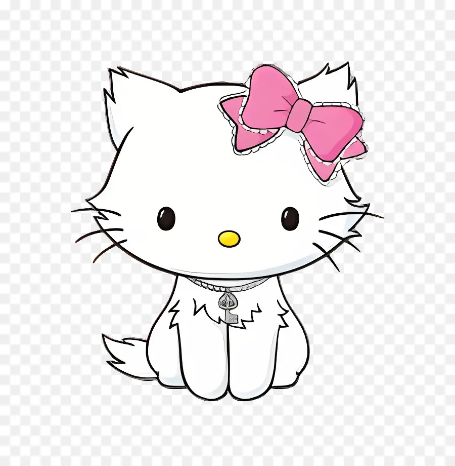 Gatito Encantador，Gato Blanco Con Lazos PNG