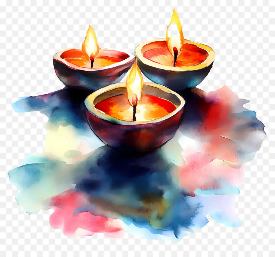 Lámparas De Aceite De Diwali，Velas PNG