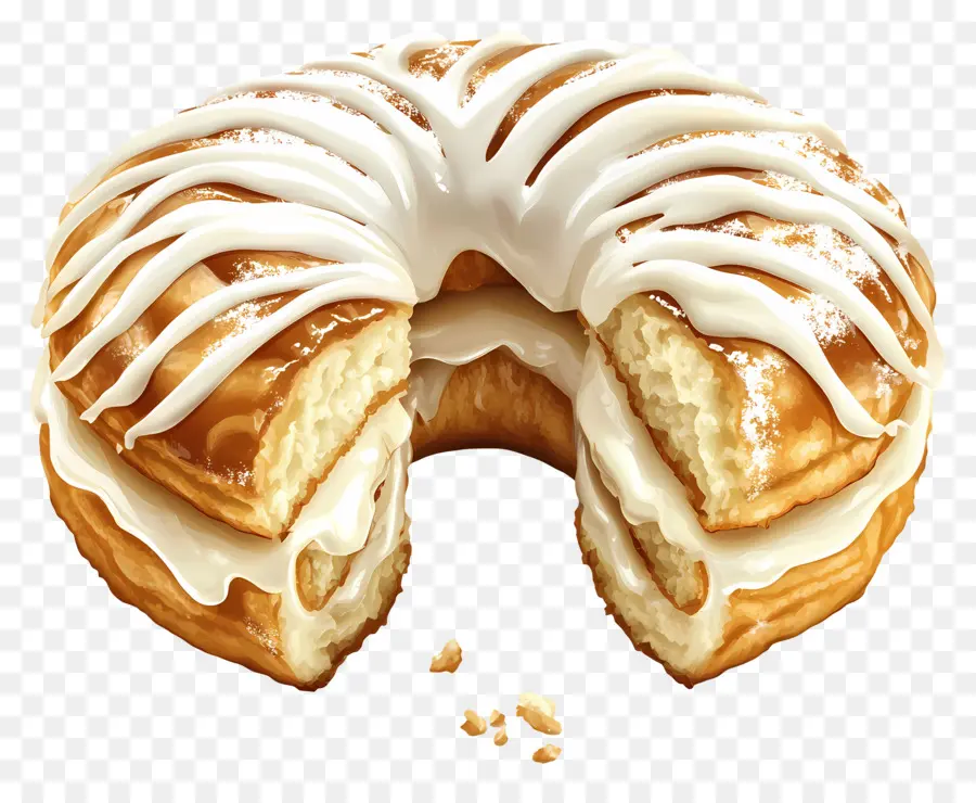 Hojaldre Come La Mitad，Donut Helado PNG