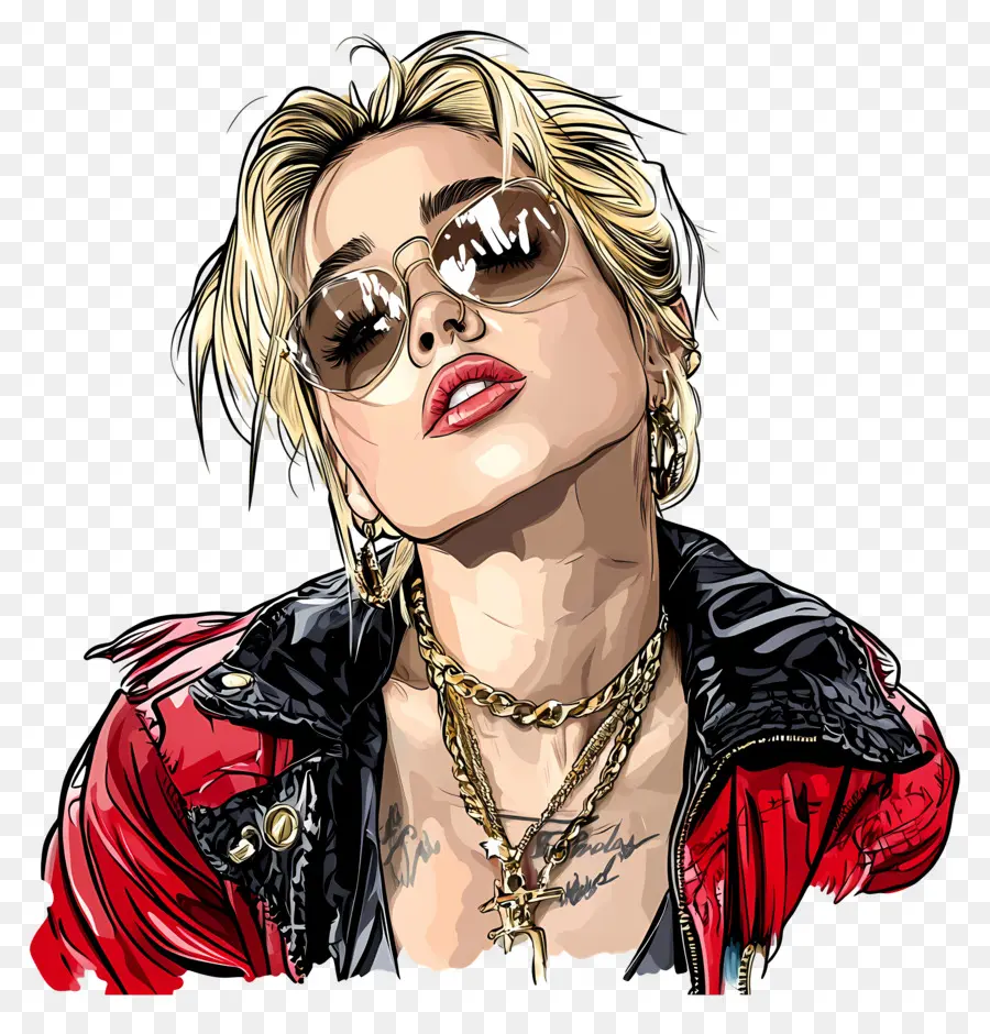 Miley Ciro，Retrato Estilizado PNG