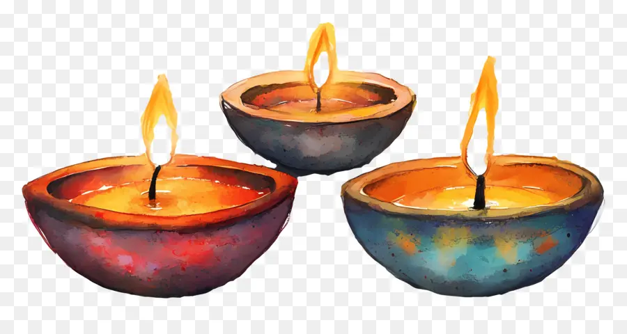 Lámparas De Aceite De Diwali，Velas PNG