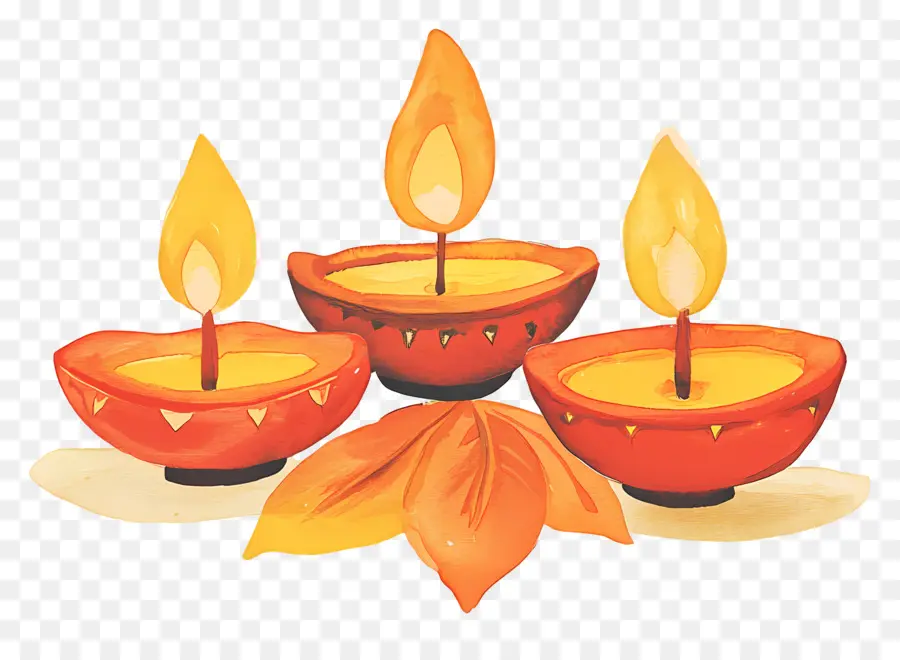 Lámparas De Aceite De Diwali，Velas PNG