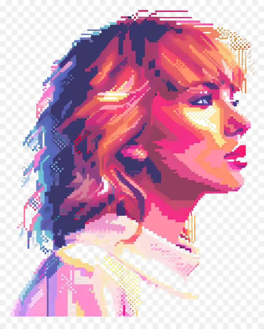 Píxel Taylor Swift，Retrato Colorido PNG