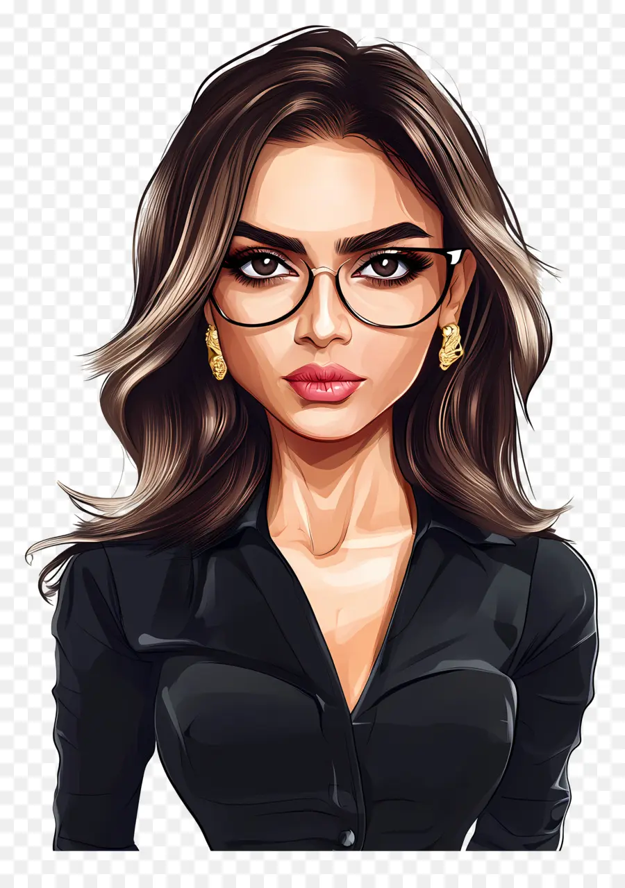 Deepika Padukone，Mujer De Dibujos Animados Con Gafas PNG