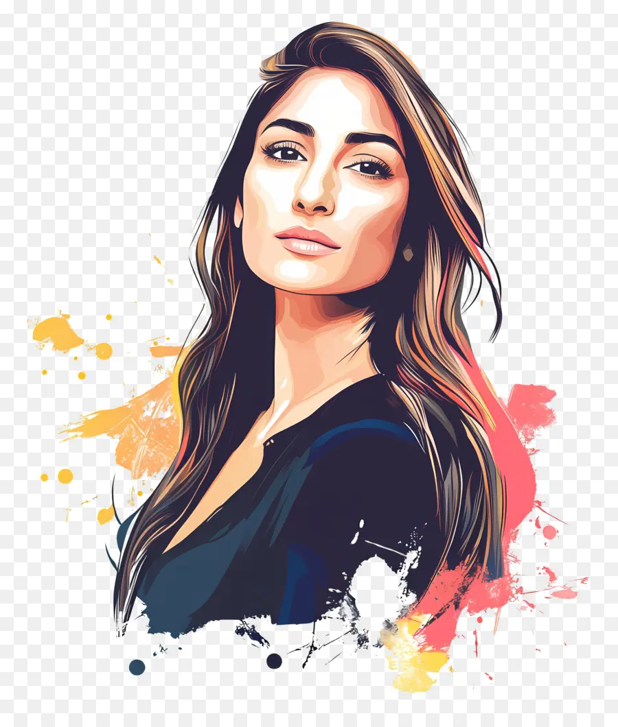 Kareena Kapoor，Retrato De Mujer Estilizada PNG