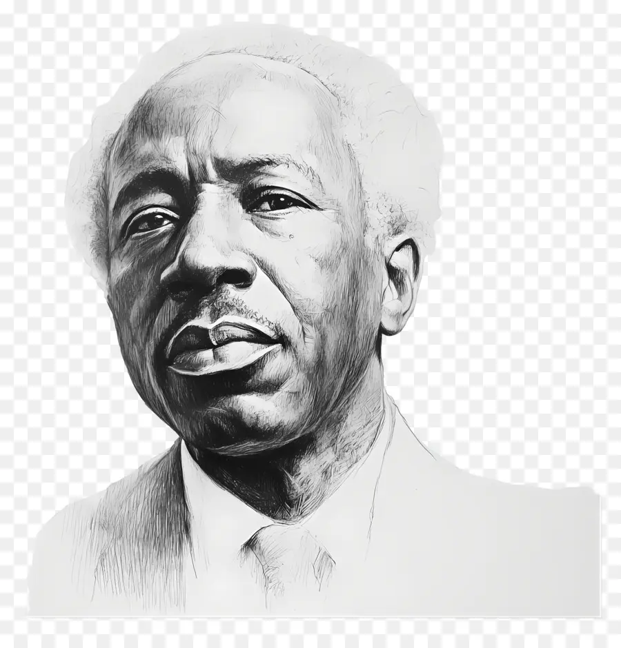 Julius Nyerere，Dibujo A Lápiz De Anciano PNG