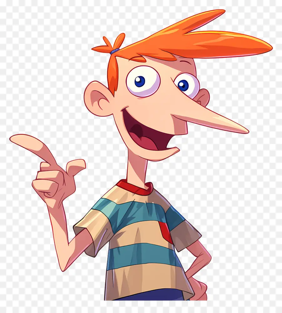 Phineas Flynn，Niño De Dibujos Animados Con Pelo Naranja PNG