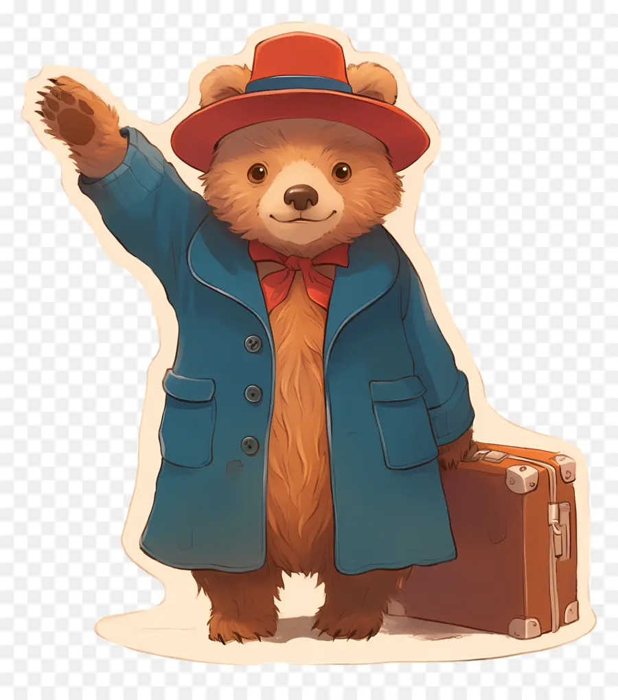 Paddington，Oso Con Sombrero Rojo Y Maleta PNG